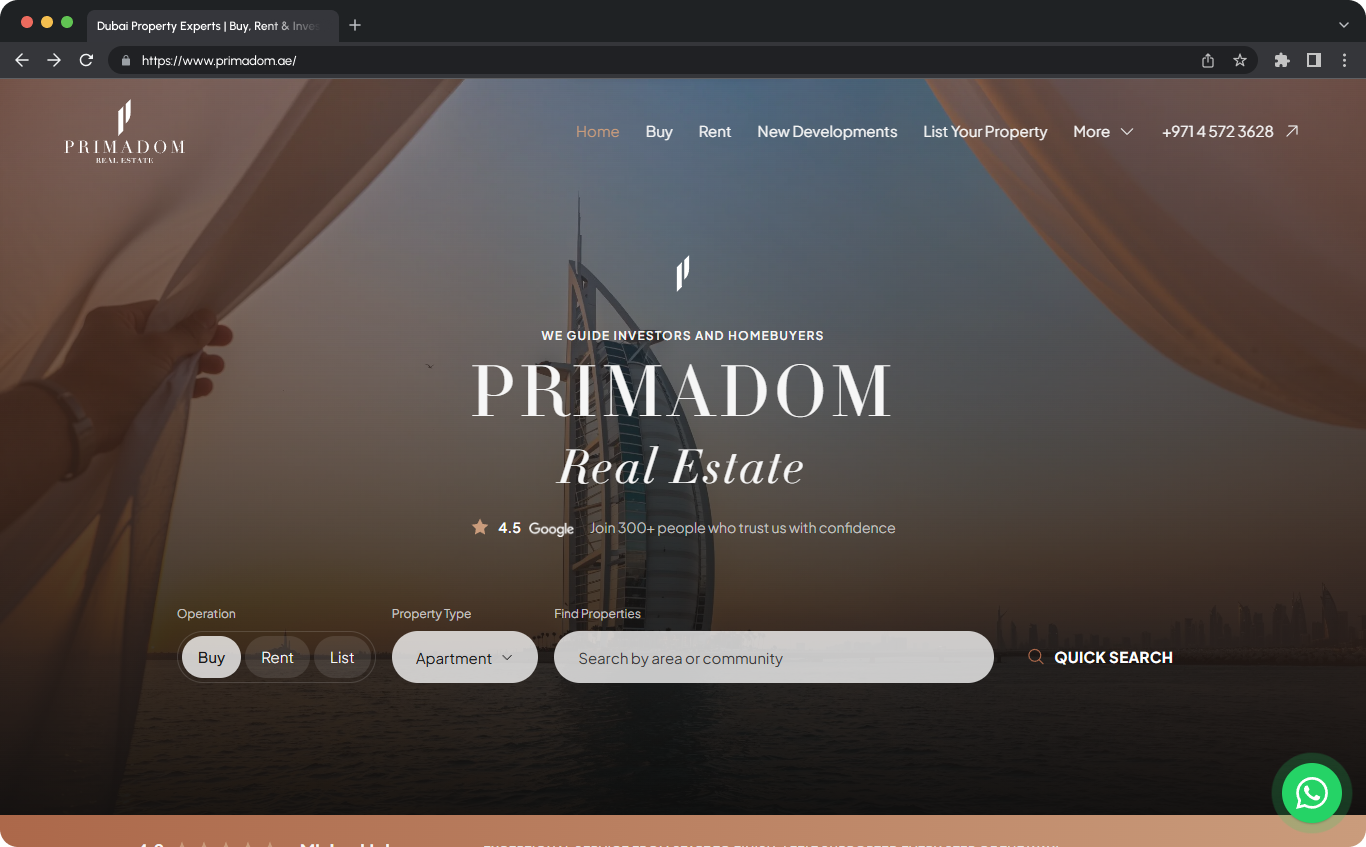 Primadom browser preview